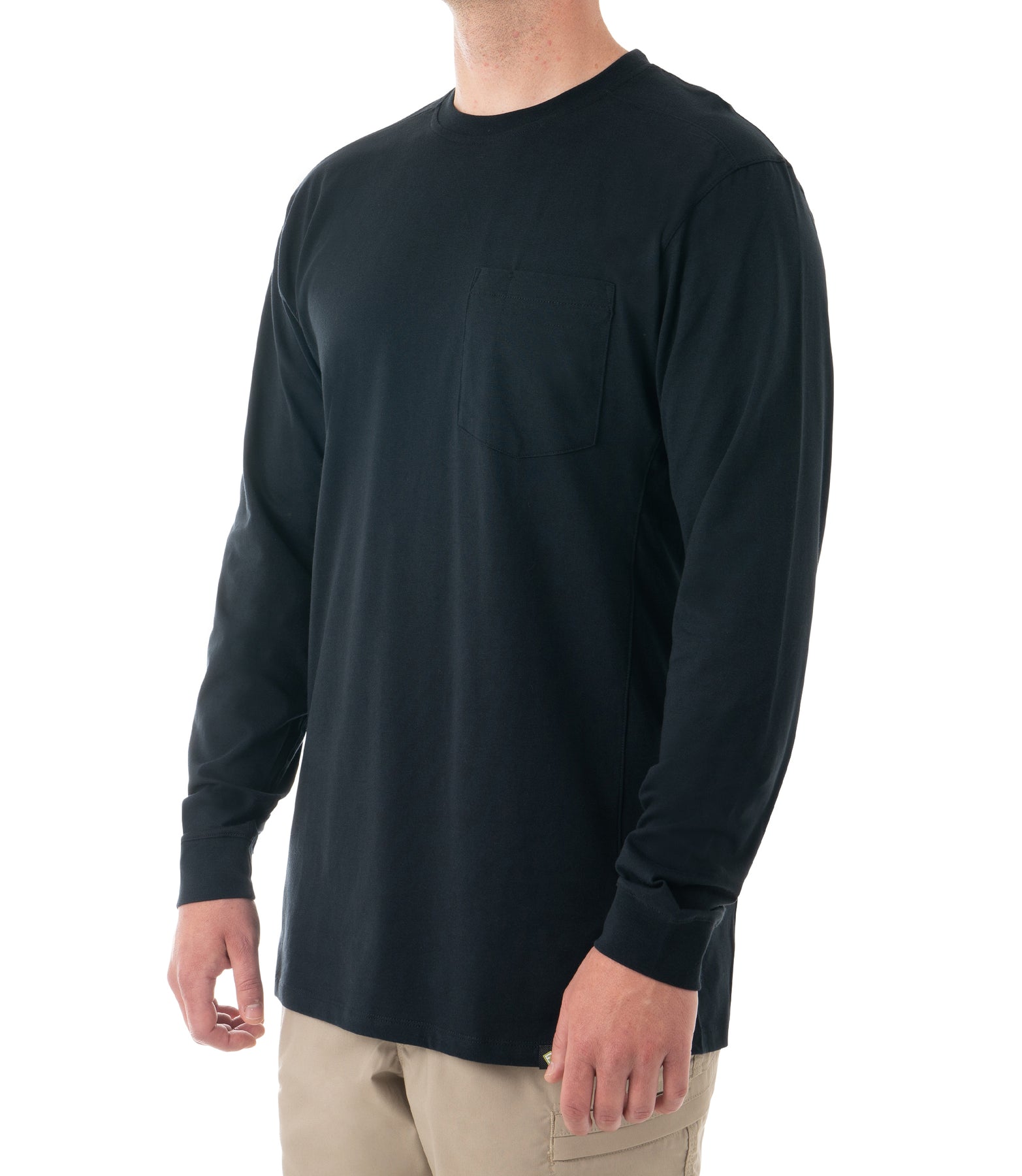 First Tactical Men's Tactix Cotton Long Sleeve T-Shirt with Chest Pocket - Midnight Navy