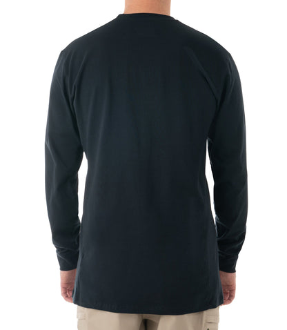 First Tactical Men's Tactix Cotton Long Sleeve T-Shirt with Chest Pocket - Midnight Navy