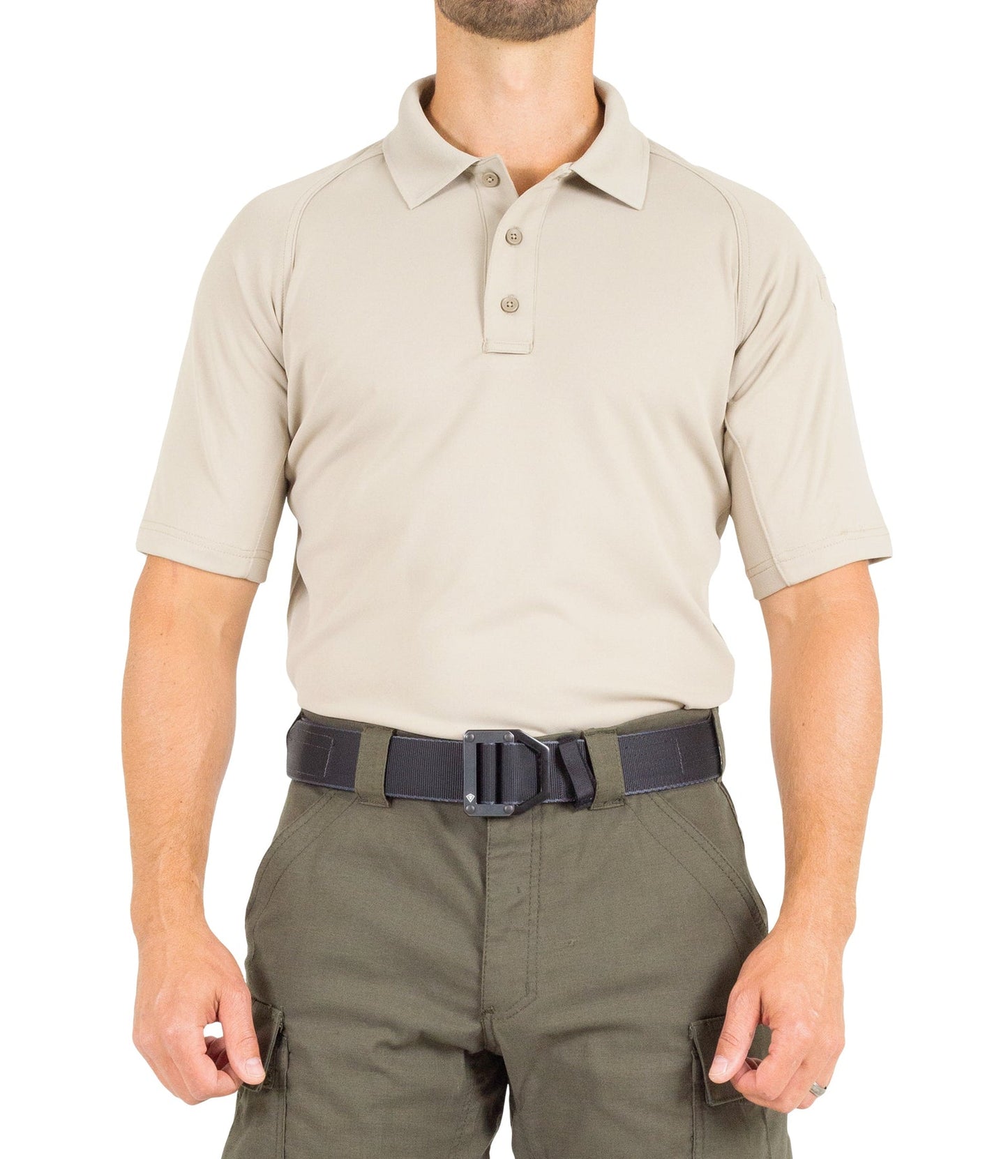 First Tactical Men's Performance Short Sleeve Polo - Silver Tan