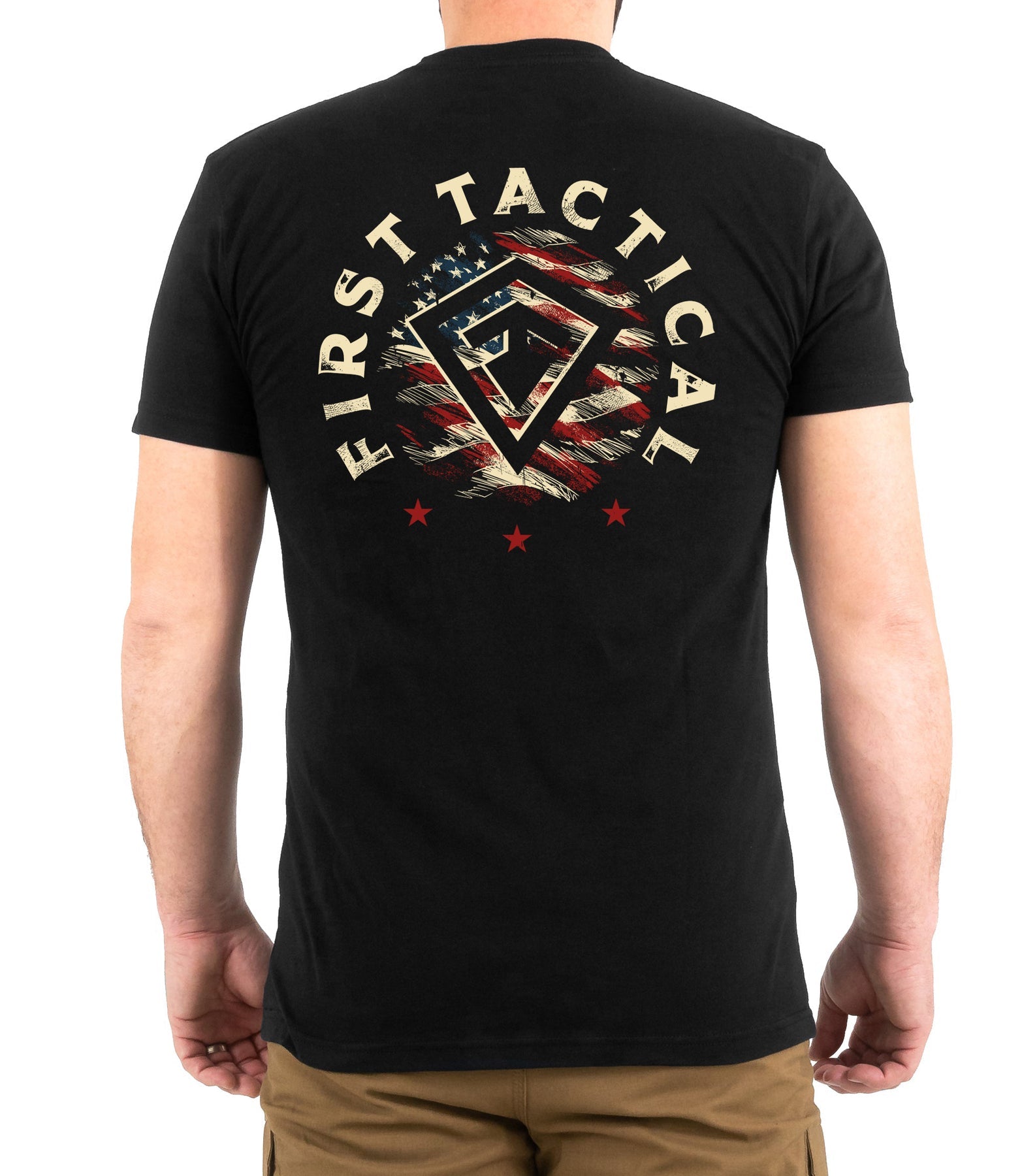 First Tactical Stars & Stripes Spear T-Shirt - Black