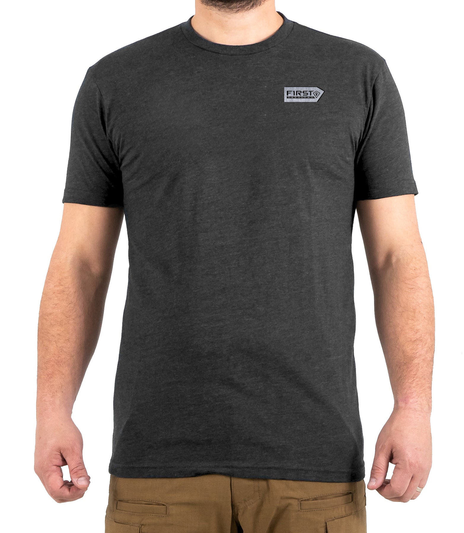First Tactical Steel Flag T-Shirt - Charcoal Heather