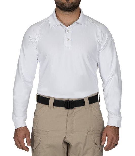 First Tactical Men's Performance Long Sleeve Polo - White