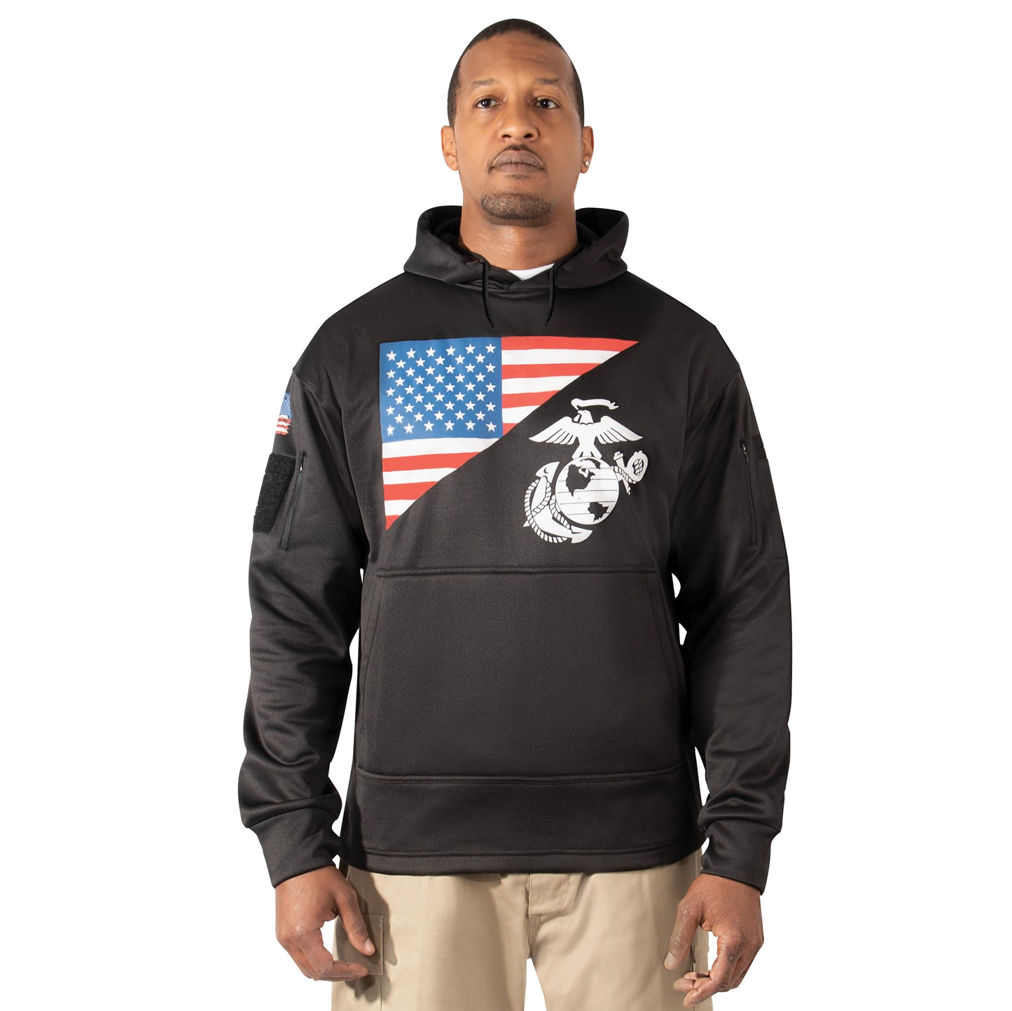 Rothco US Flag / USMC Eagle, Globe, & Anchor Concealed Carry Hoodie