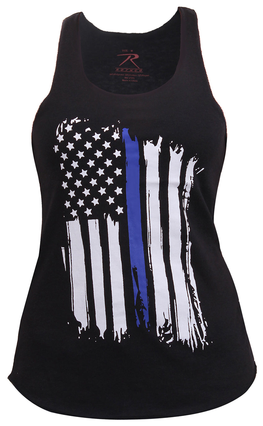 Rothco Women Thin Blue Line Flag Racerback Tank Top
