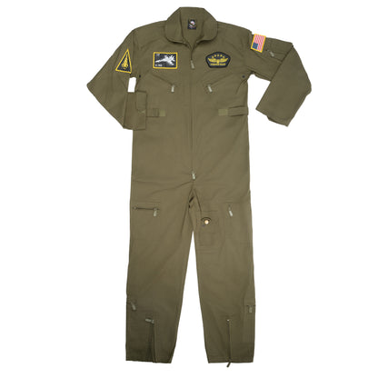 Rothco Kid's Flight Coverall With Patches - Olive Drab