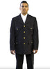 Anchor Uniform Men's Single Breasted Coat with Top Patch Pockets and Bottom Flaps – Polyester Wool Blend