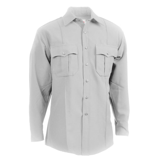 Elbeco TexTrop2 Zippered Men's Long Sleeve Polyester Shirt - White