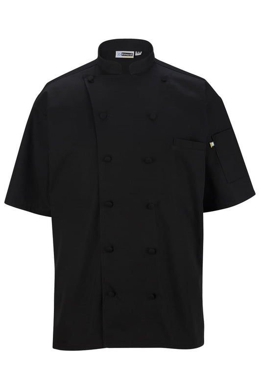 Edwards Garment 12 Button Short Sleeve Chef Coat With Mesh