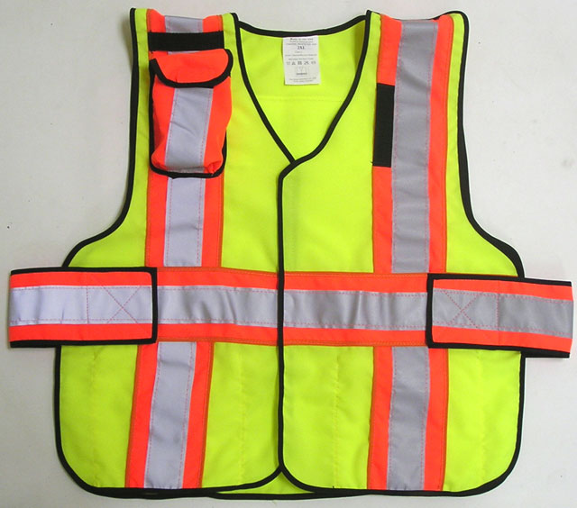 343 Fire V12-P Premium High Contrast Vest 5-Point Break-Away Vest with 4" Striping