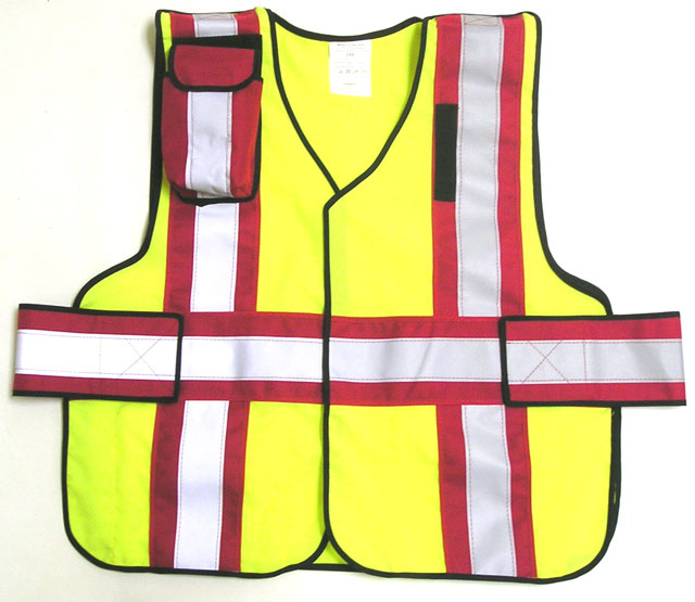 343 Fire V12-P Premium High Contrast Vest 5-Point Break-Away Vest with 4" Striping