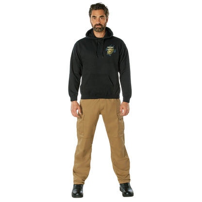 Rothco Black Ink U.S.M.C. Bulldog Hooded Pullover Sweatshirt