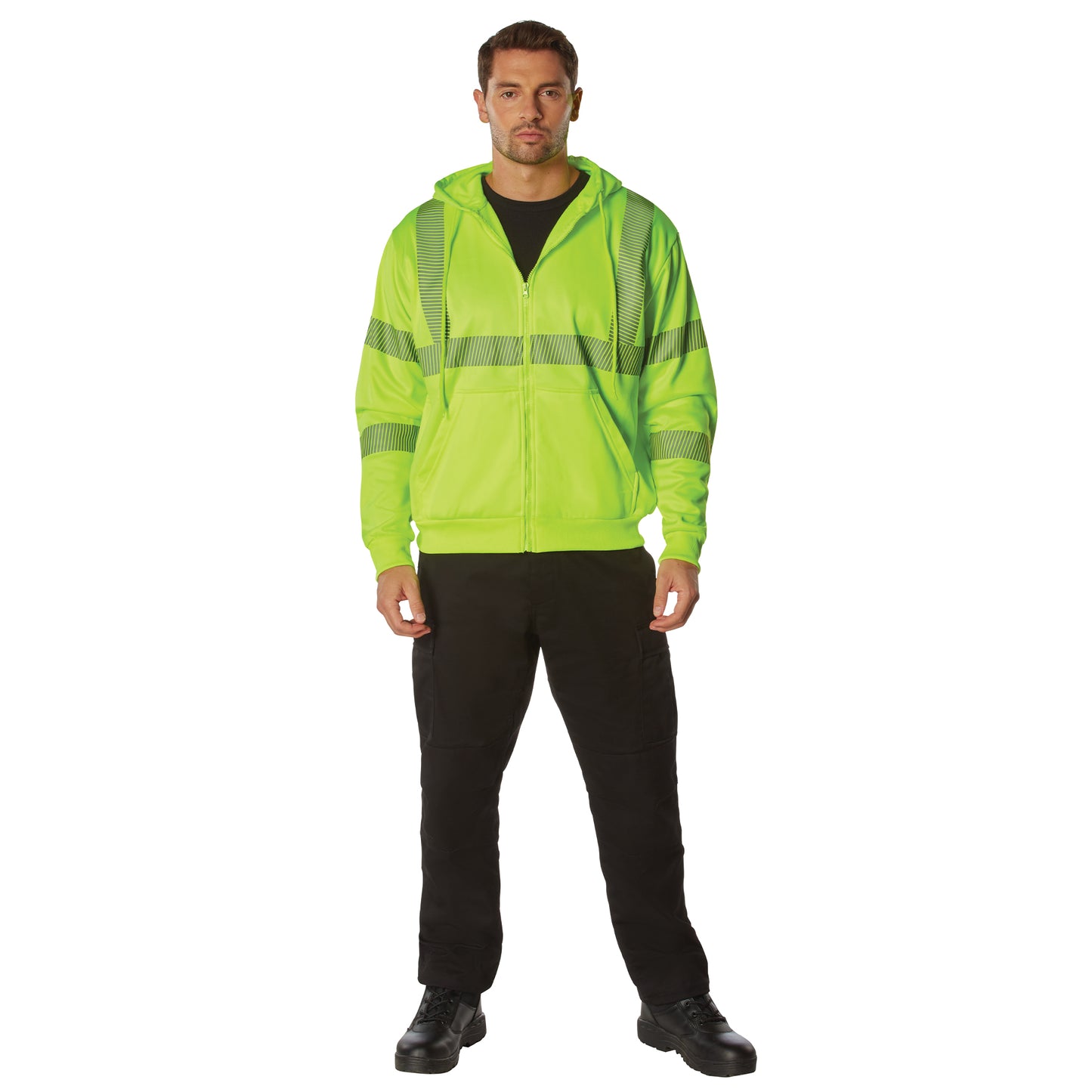 Rothco Hi-Vis Performance Zipper Sweatshirt - Safety Green