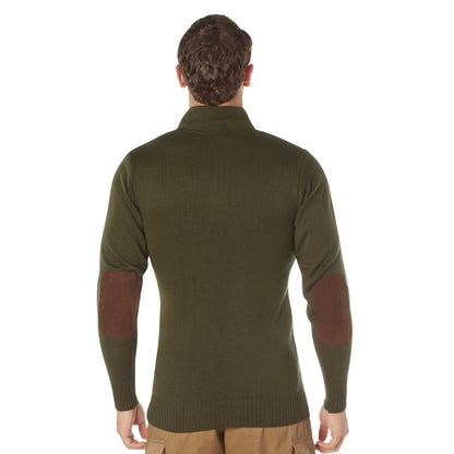 Rothco 3-Button Sweater with Suede Accents