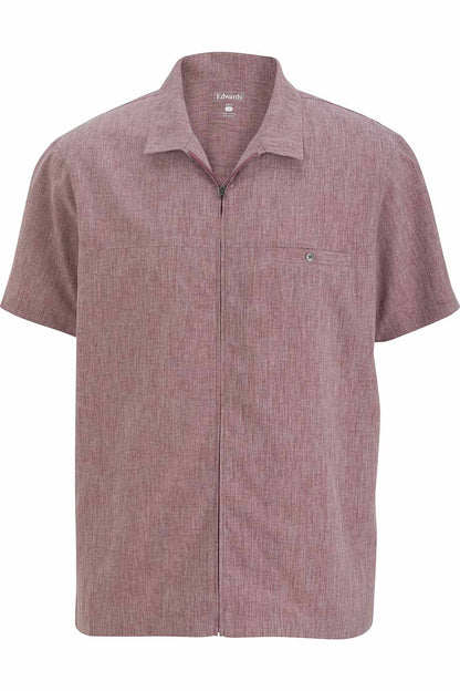 Edwards Garment Mens V-Neck Zip Service Shirt