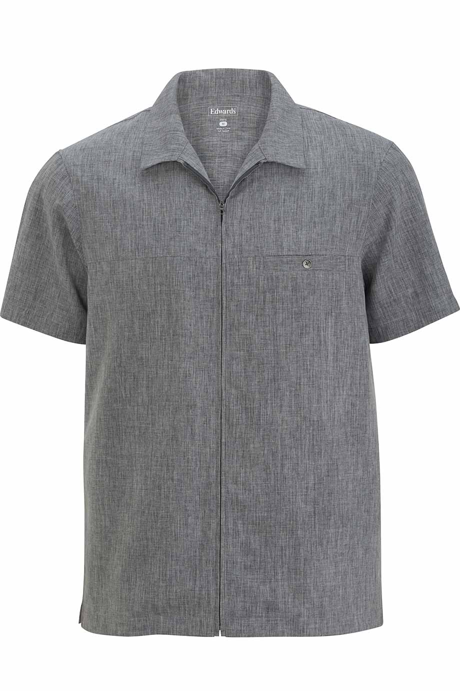 Edwards Garment Mens V-Neck Zip Service Shirt