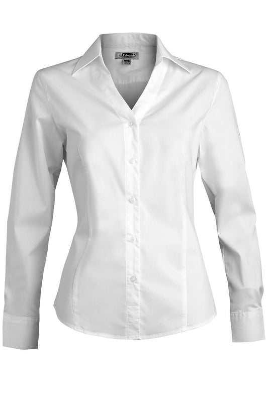 Edwards Garment Stretch Broadcloth Long Sleeve Ladies Shirt