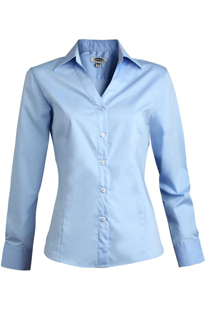 Edwards Garment Stretch Broadcloth Long Sleeve Ladies Shirt