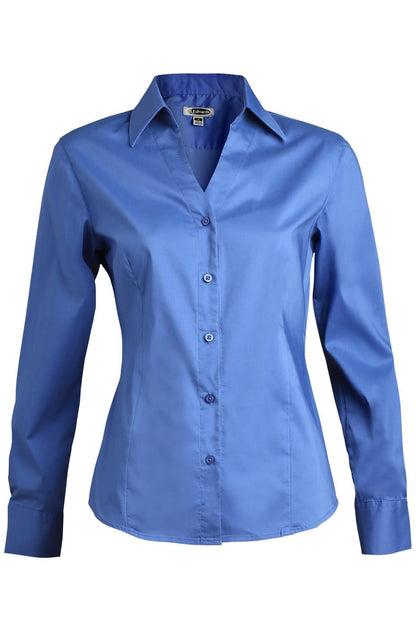 Edwards Garment Stretch Broadcloth Long Sleeve Ladies Shirt