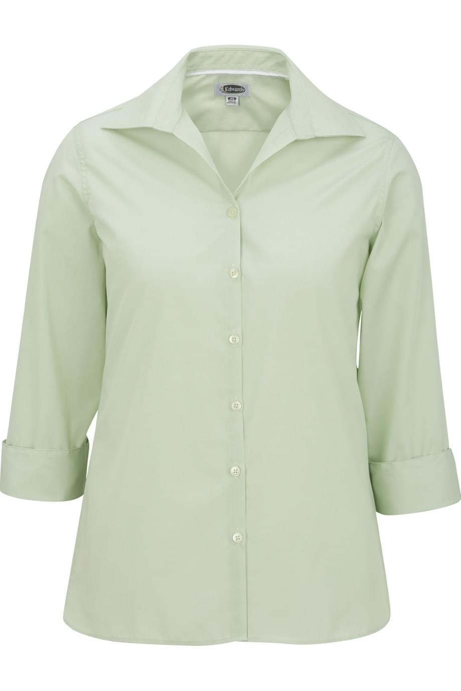 Edwards Garment Lightweight Poplin Three Quarter Sleeve Ladies Shirt