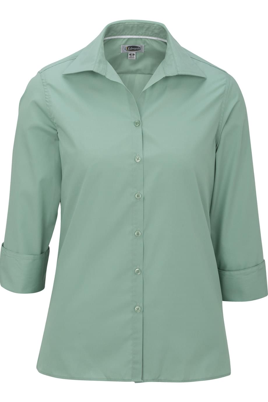 Edwards Garment Lightweight Poplin Three Quarter Sleeve Ladies Shirt