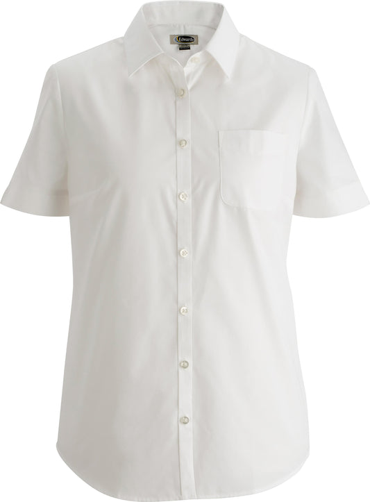 Edwards Garment Essential Broadcloth Short Sleeve Ladies Shirt