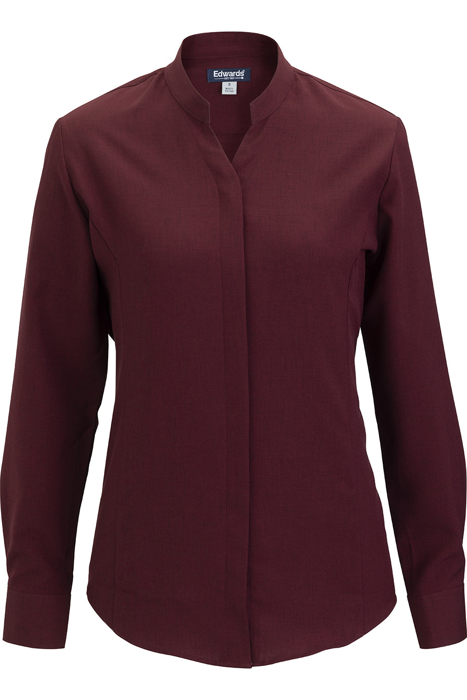 Edwards Garment Ladies’ Flexbatiste Stand-Up Collar Shirt