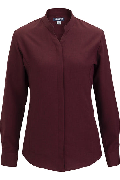 Edwards Garment Ladies’ Flexbatiste Stand-Up Collar Shirt