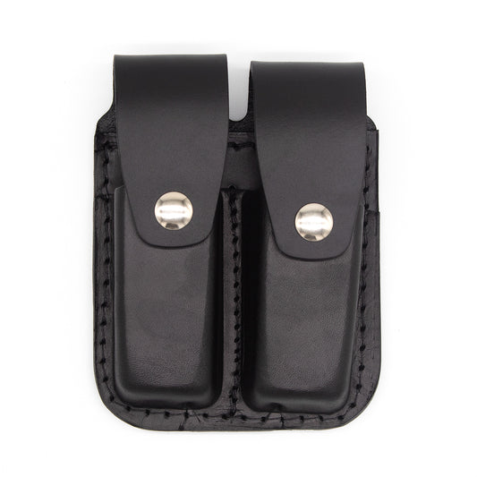 Boston Leather 5602 – Large, Double Clip, Double Stack Magazine Leather Holder – .45 cal