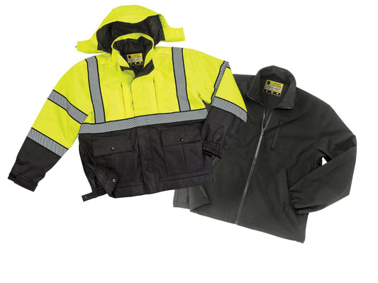 Liberty Uniform ANSI 3, Three Season Jacket with Soft Shell Liner/Jacket - Fluorescent Yellow