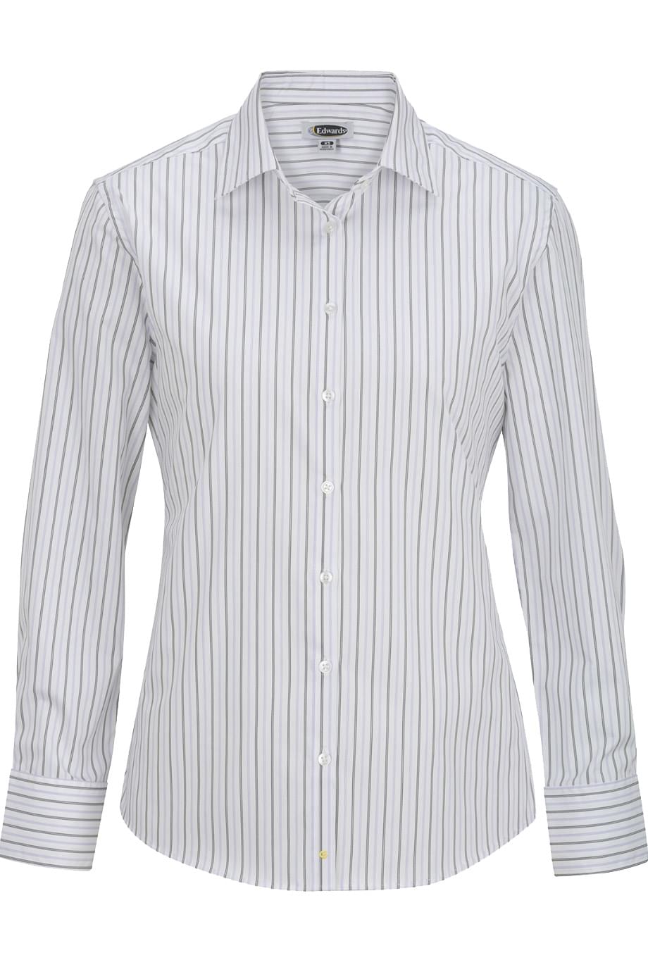 Edwards Garment Womens Long Sleeve Patterned Dress Shirt