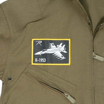 Rothco Kid's Flight Coverall With Patches - Olive Drab