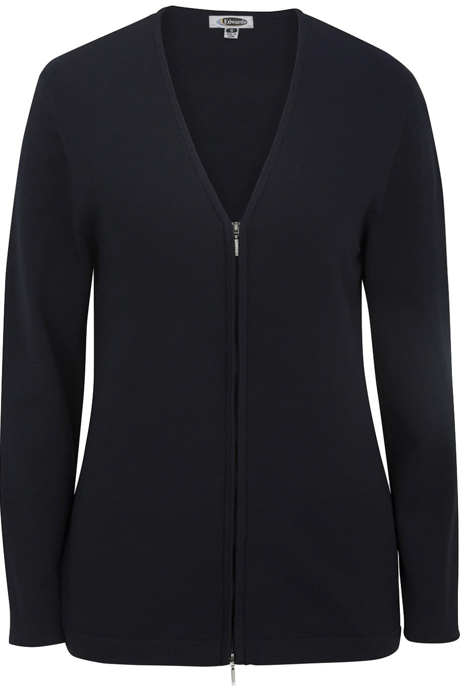 Edwards Garment Ladies Full Zip V-Neck Cardigan Sweater