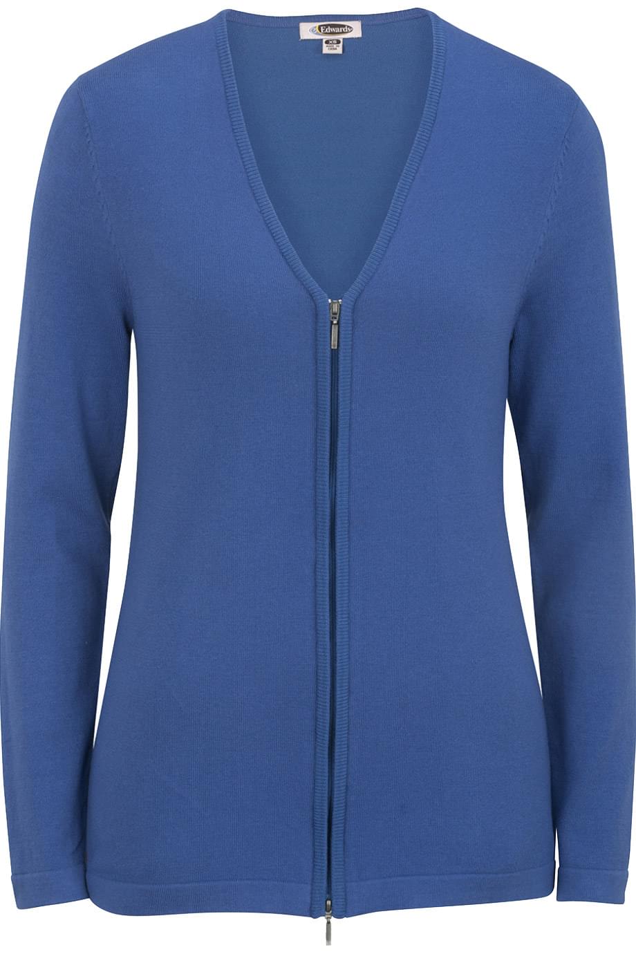 Edwards Garment Ladies Full Zip V-Neck Cardigan Sweater