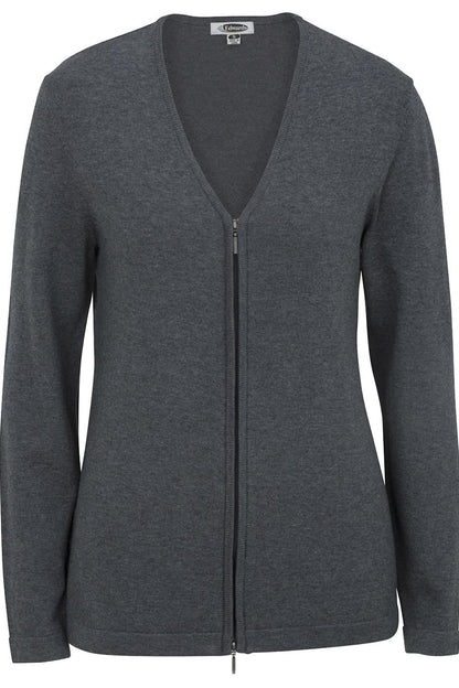 Edwards Garment Ladies Full Zip V-Neck Cardigan Sweater