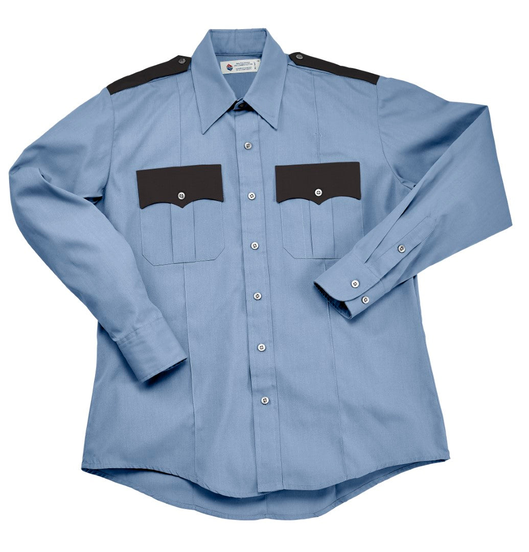 Liberty Uniform L/S Police Shirt, 65% Polyester, 35% Cotton - Police Blue