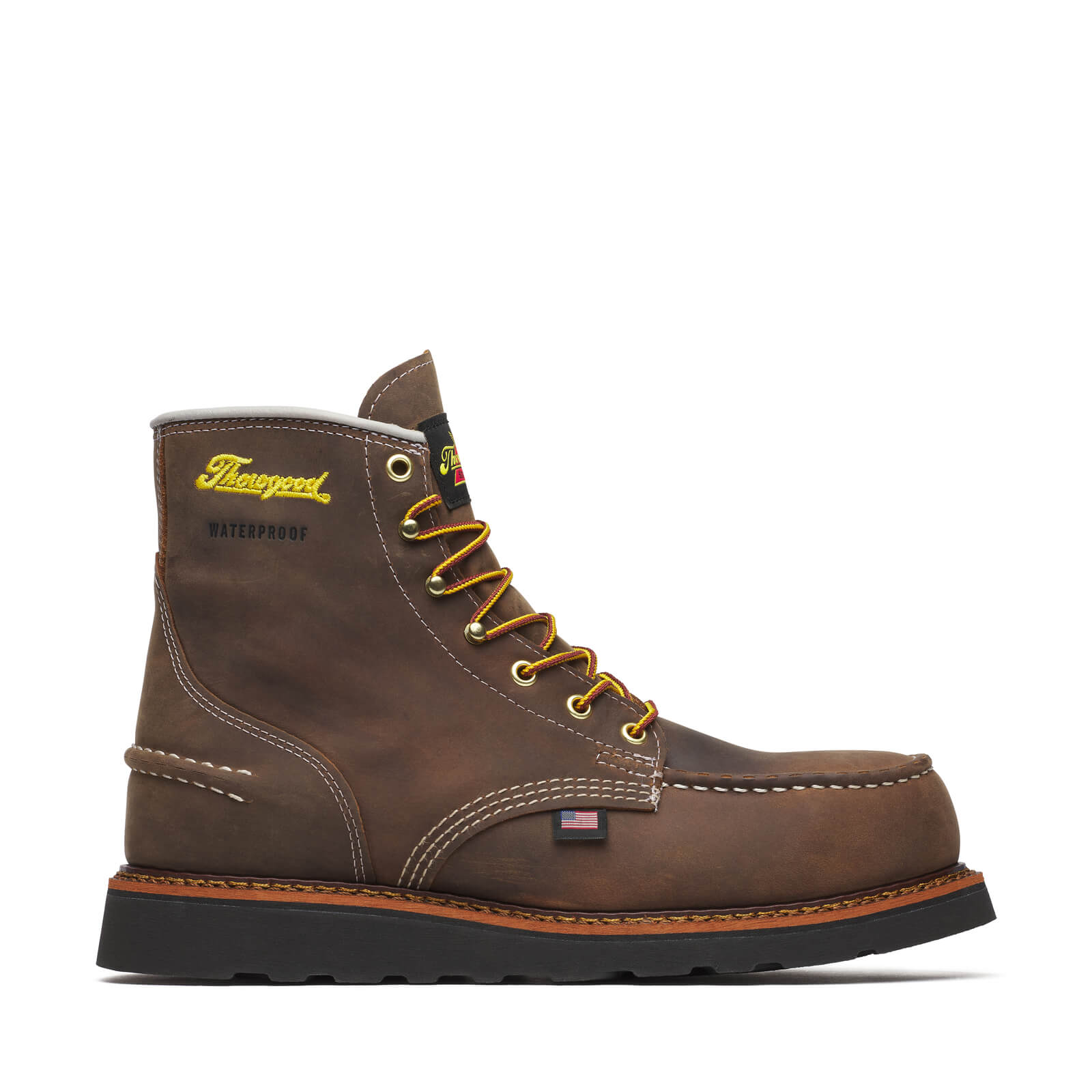 Thorogood 1957 Series – WP 6″ Crazy Horse Steel Moc Toe BLK Wedge