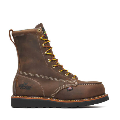 Thorogood American Heritage – 8″ Trail Crazy Horse Black Heel Safety Toe – Moc Toe MAXWear Wedge