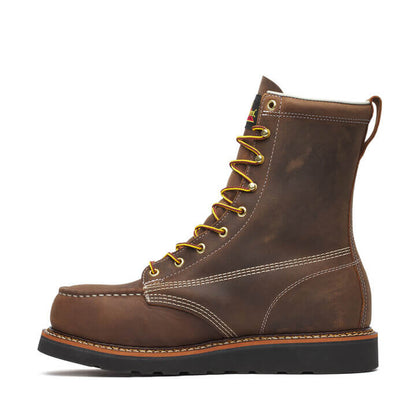 Thorogood American Heritage – 8″ Trail Crazy Horse Black Heel Safety Toe – Moc Toe MAXWear Wedge
