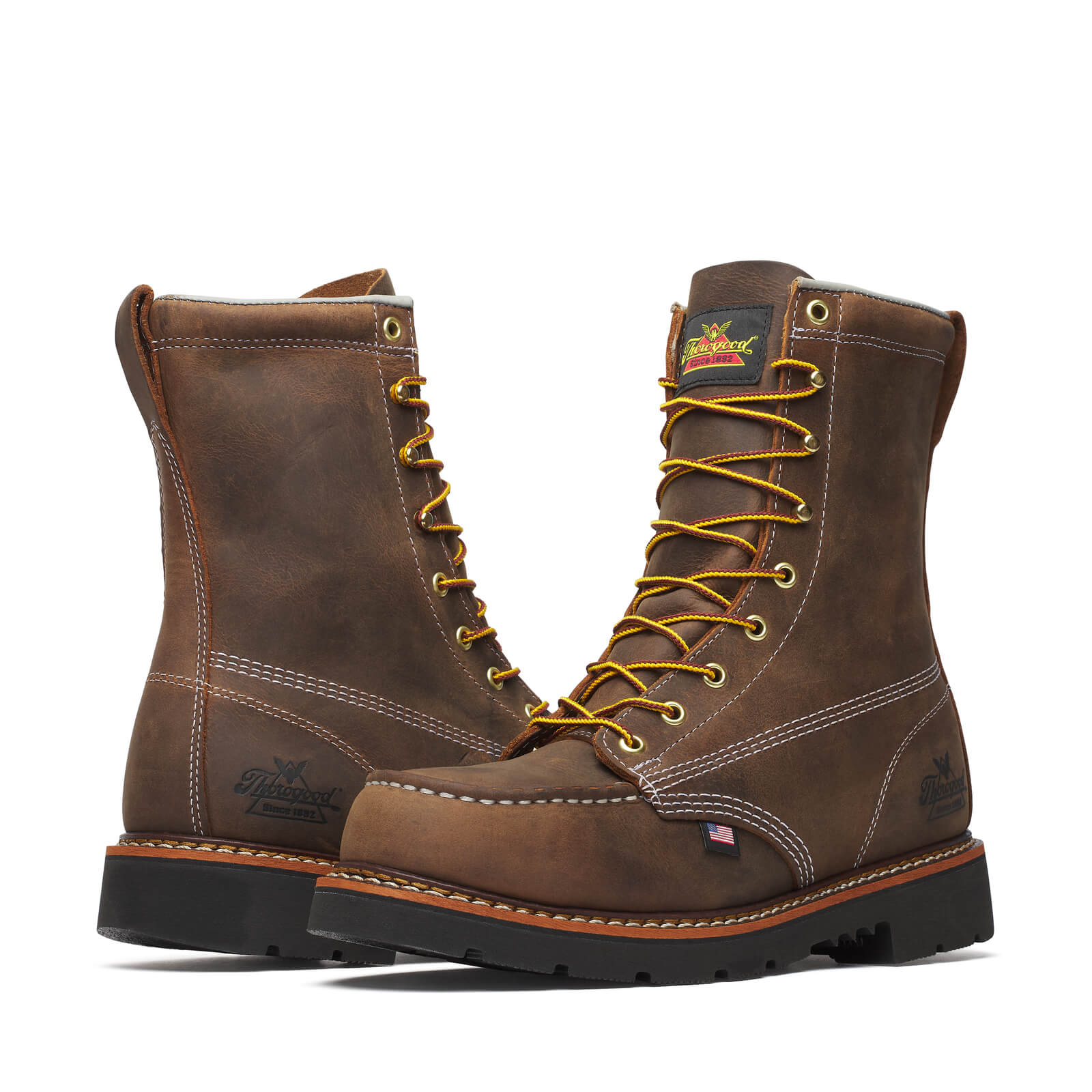 Thorogood American Heritage – 8″ Crazy Horse Steel Moc Toe BLK 90