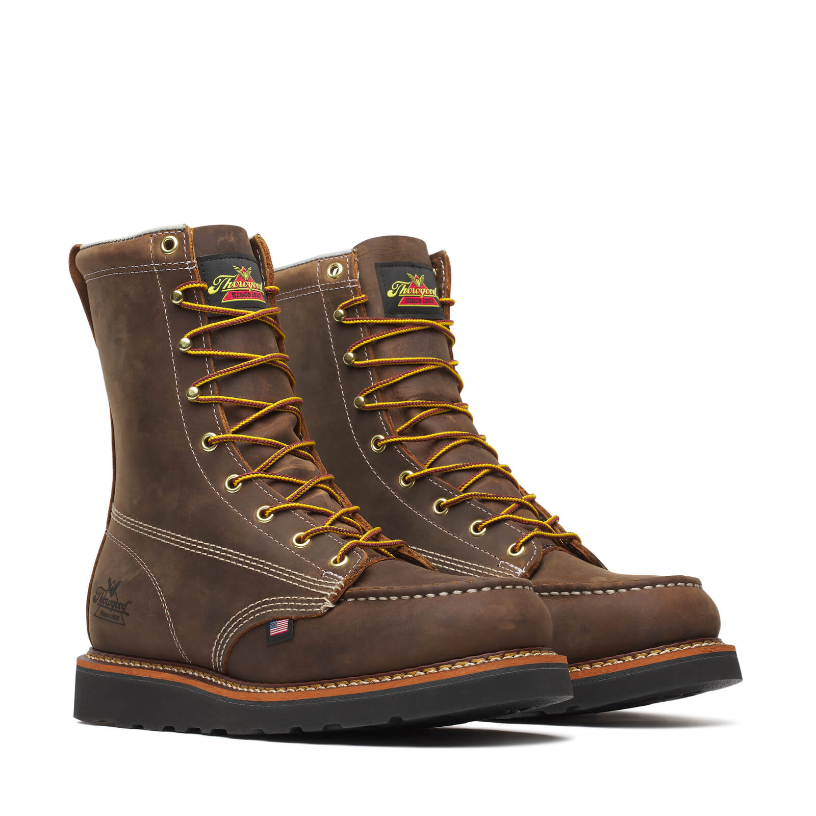 Thorogood American Heritage – 8″ Crazy Horse – Moc Toe Black MAXWear Wedge