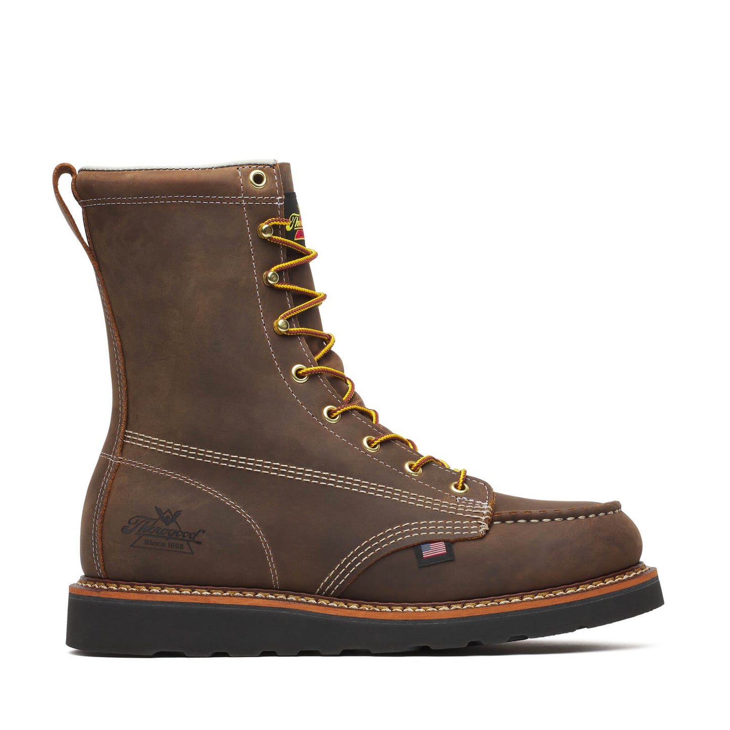 Thorogood American Heritage – 8″ Crazy Horse – Moc Toe Black MAXWear Wedge