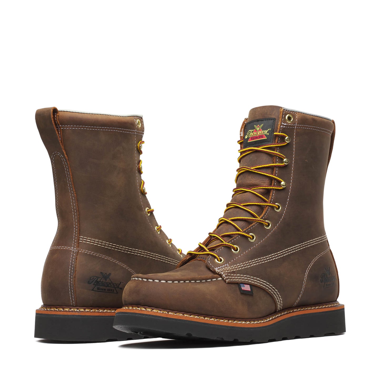 Thorogood American Heritage – 8″ Crazy Horse – Moc Toe Black MAXWear Wedge