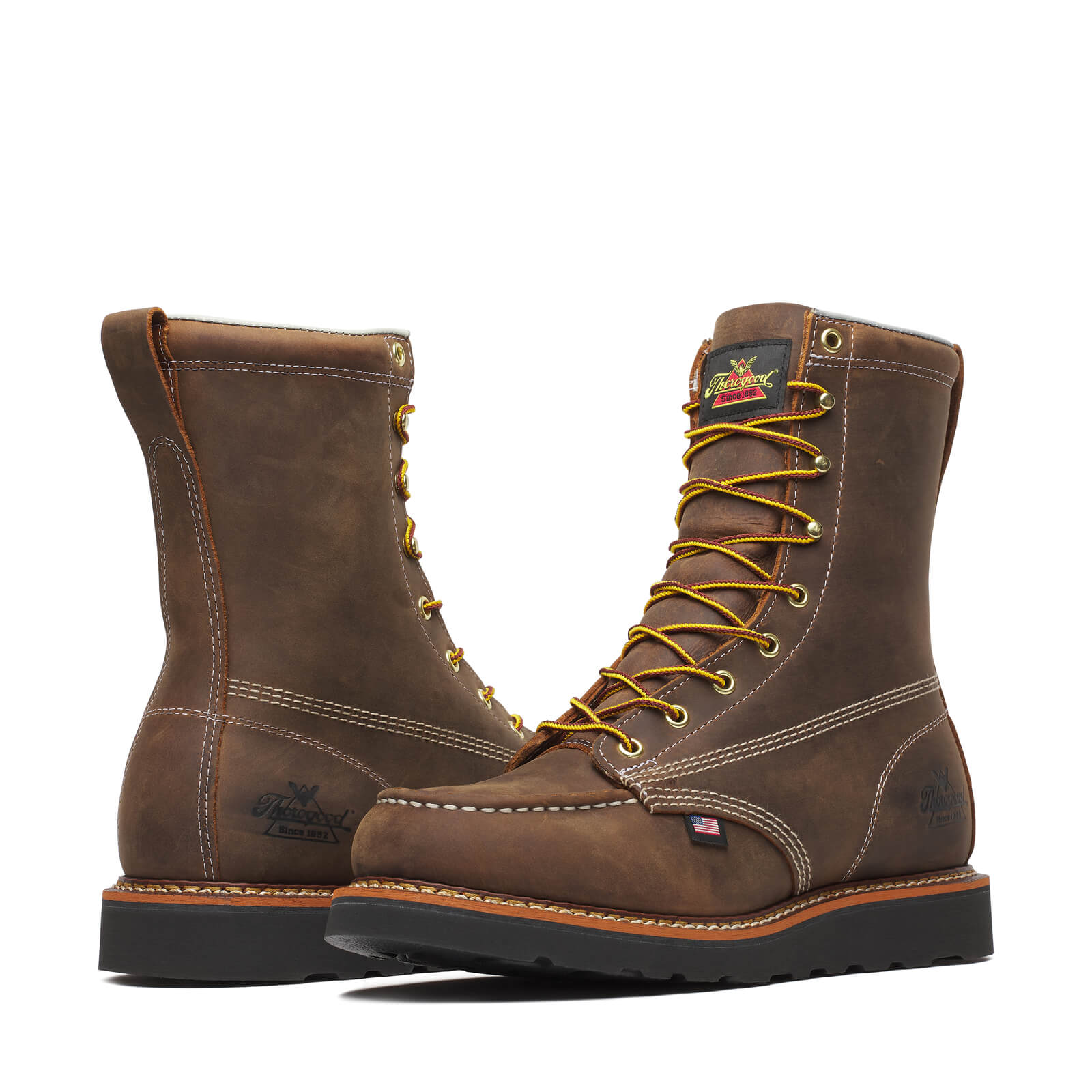 Thorogood American Heritage – 8″ Crazy Horse – Moc Toe Black MAXWear Wedge