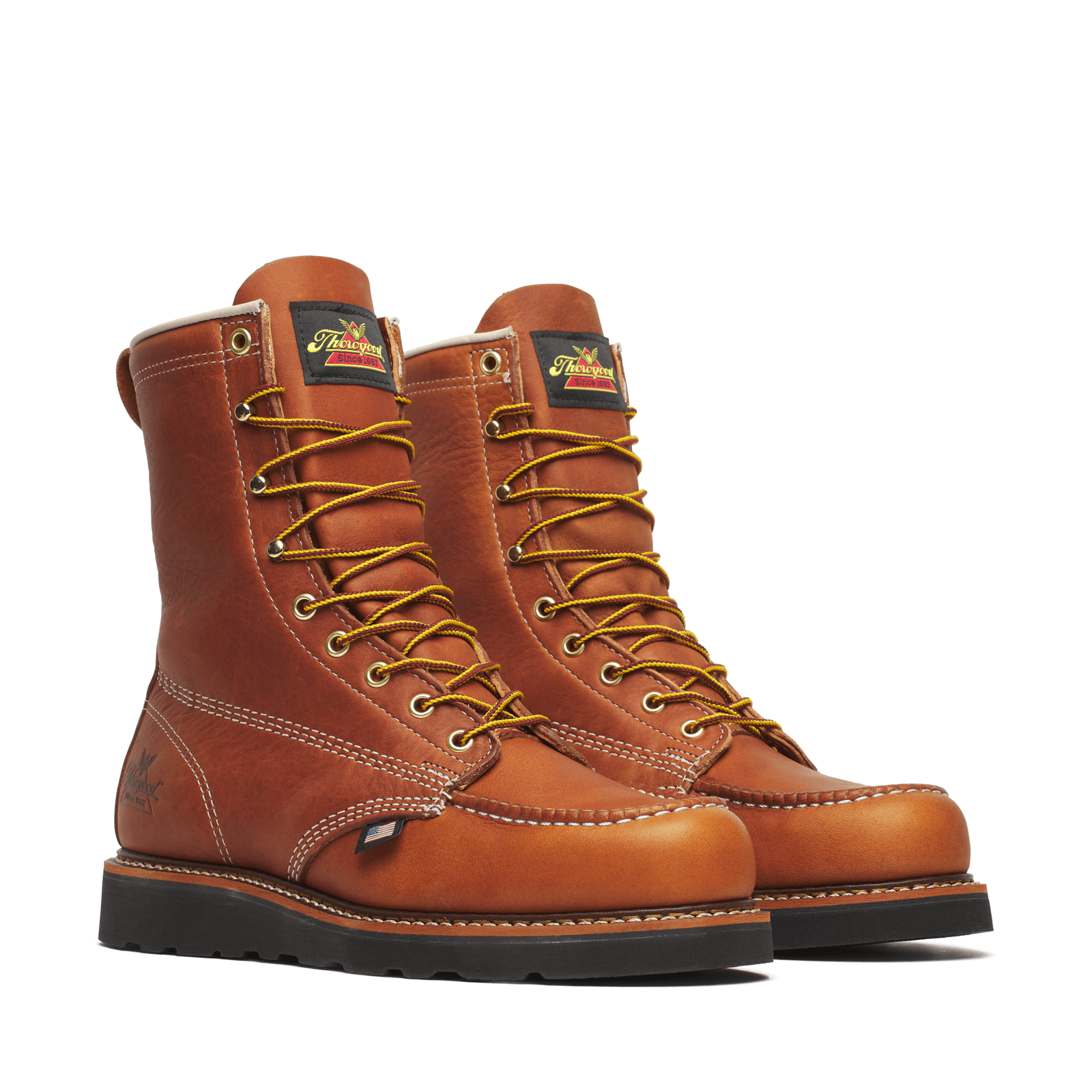 Thorogood American Heritage – 8″ Tobacco Moc Toe BLK Wedge