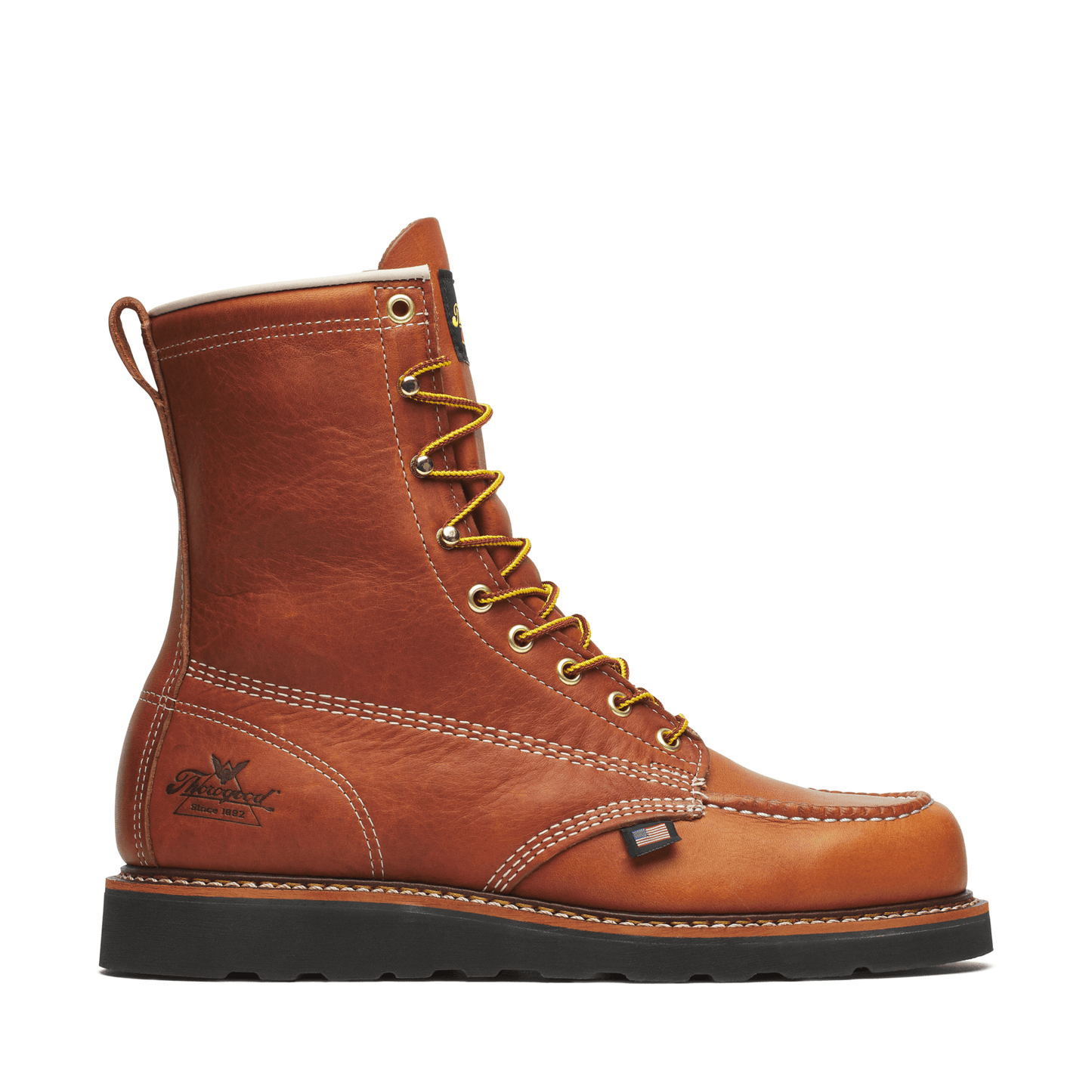 Thorogood American Heritage – 8″ Tobacco Moc Toe BLK Wedge