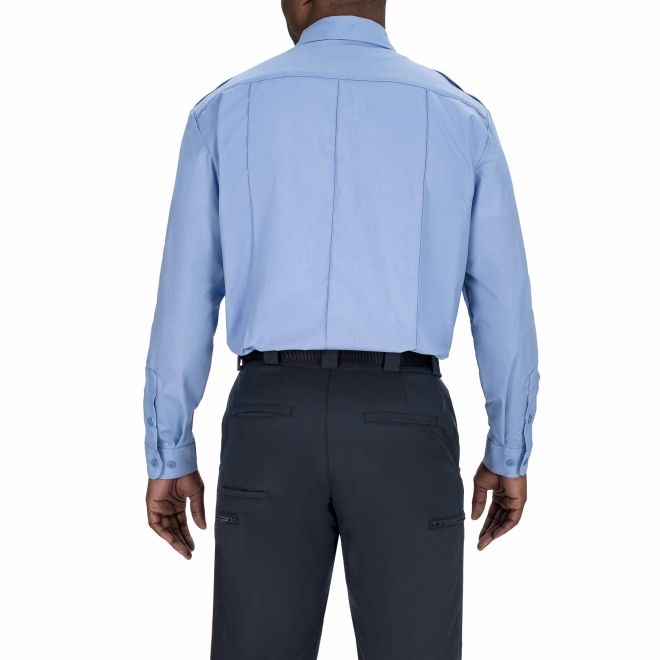 Blauer Long Sleeve Cotton Shirt - Medium Blue