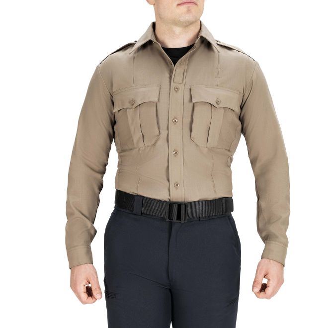 Blauer Long Sleeve Wool Supershirt - Silver Tan