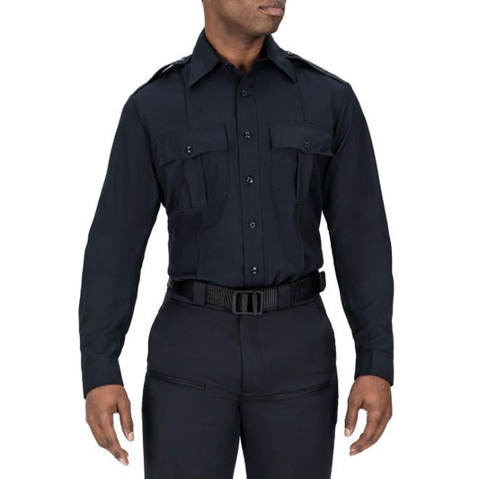 Blauer Long Sleeve Wool Shirt - Dark Navy