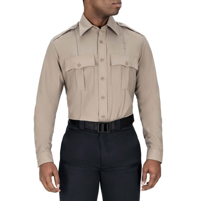 Blauer Long Sleeve Wool Shirt - Silver Tan