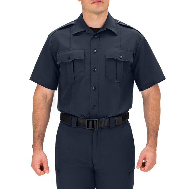 Blauer Short Sleeve Zippered Polyester Shirt